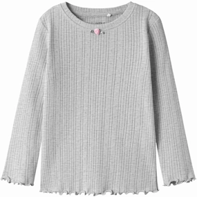 Name It Light Grey Melange Silke Slim Blouse Functional Wear hypoallergenic material