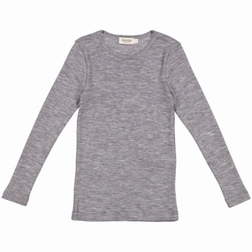 Winter Collection Pocket Detailing MarMar Wool Rib Grey Melange Tamra T-shirt LS