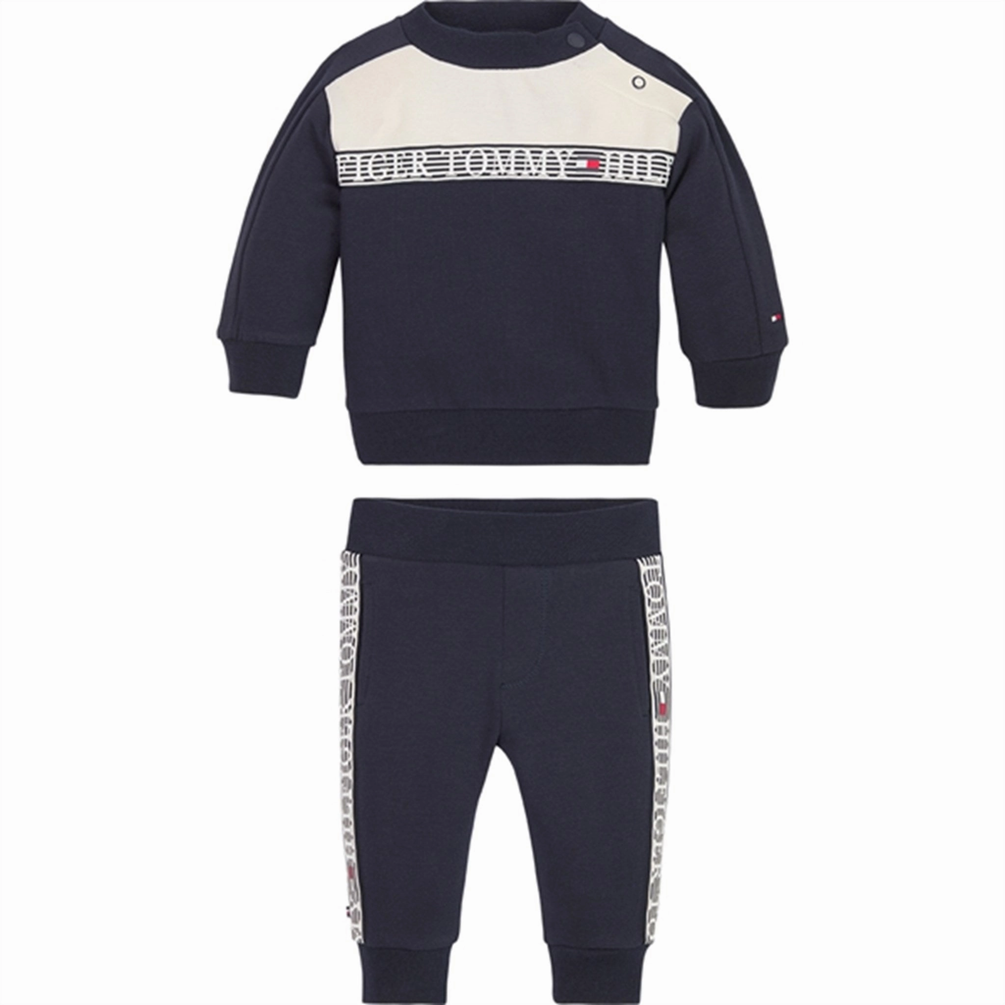 Tommy Hilfiger Baby Tape Crewneck Set Desert Sky Multi Panel Breathable Design Resort Wear