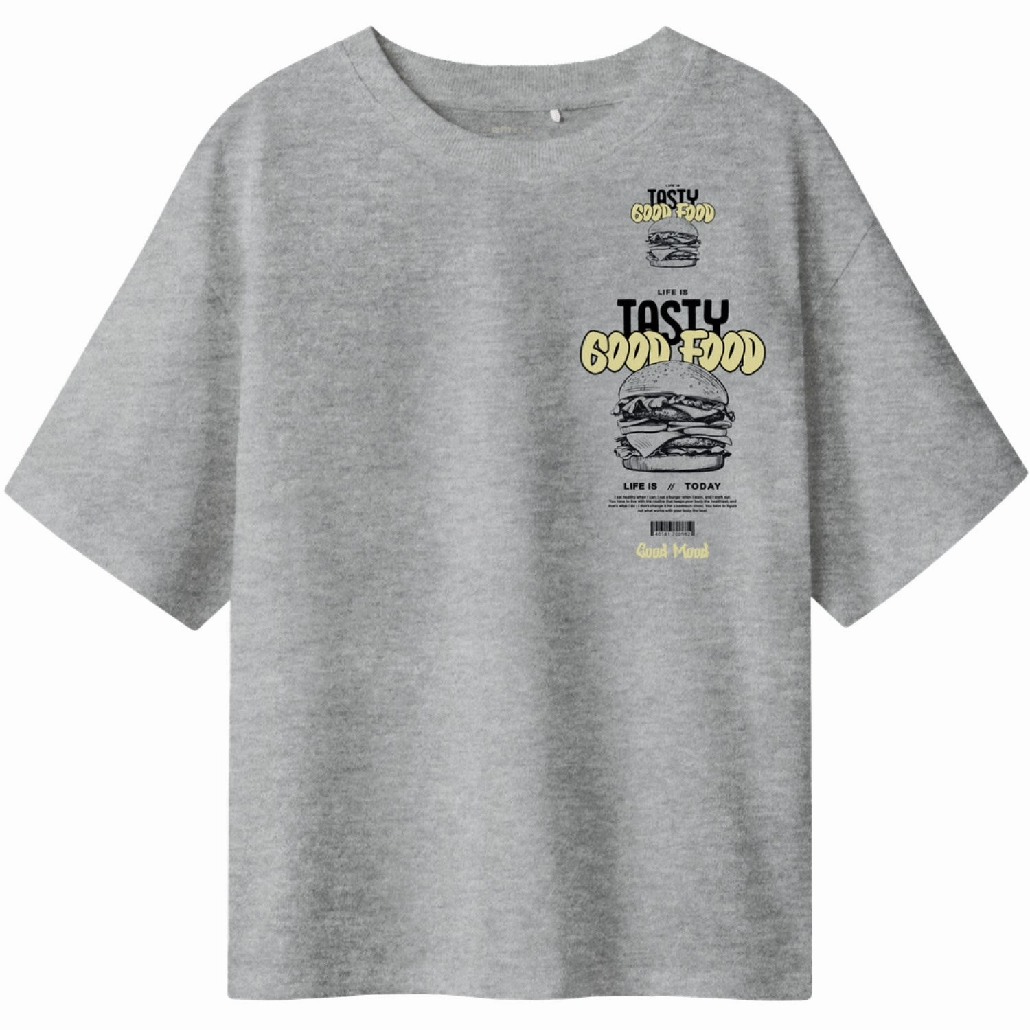NoSideSeams Washable Name It Grey Melange Tibilbo T-Shirt