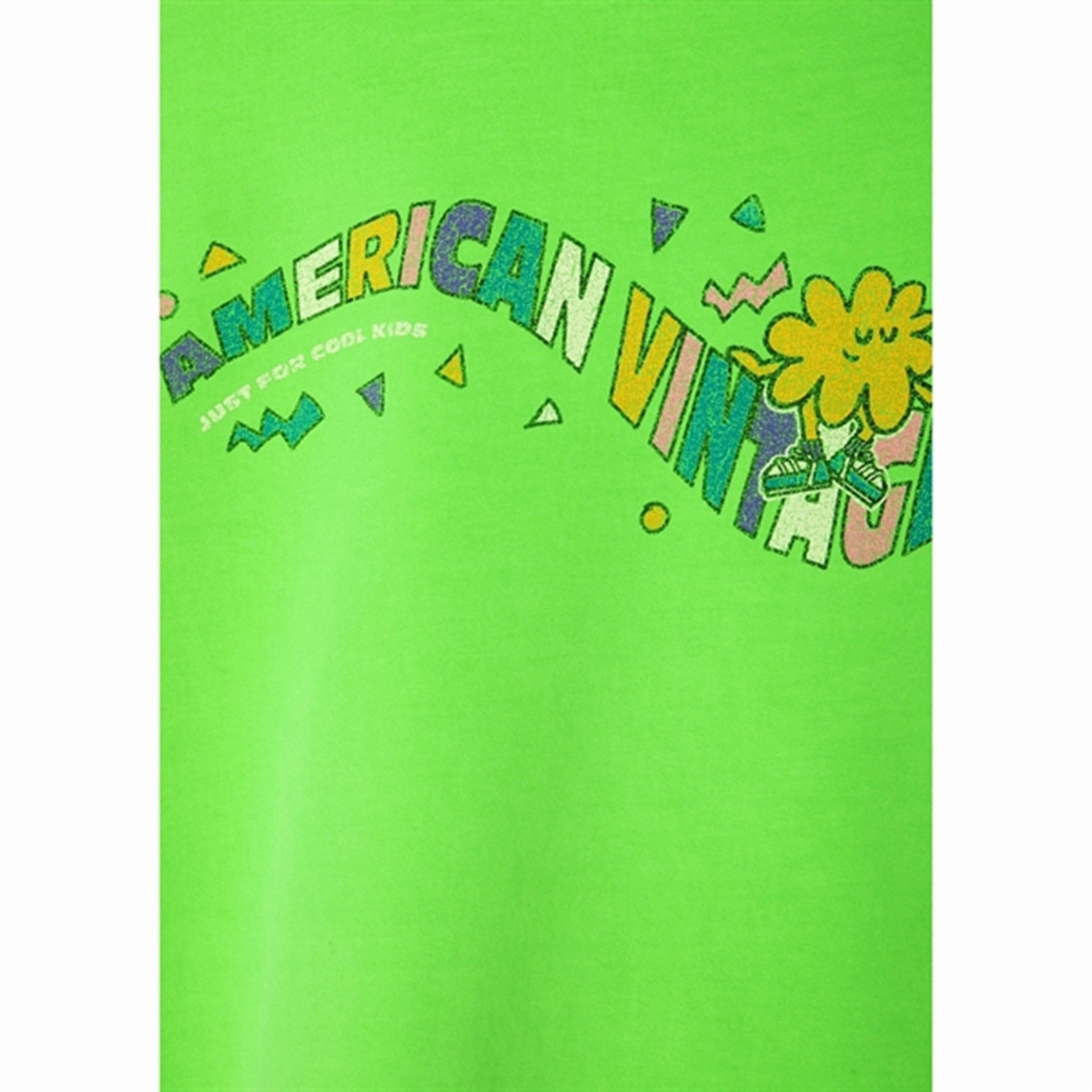 Everyday Look Wear American Vintage T-shirt Droit Mc Col Rond Imprime Absinthe Fluo