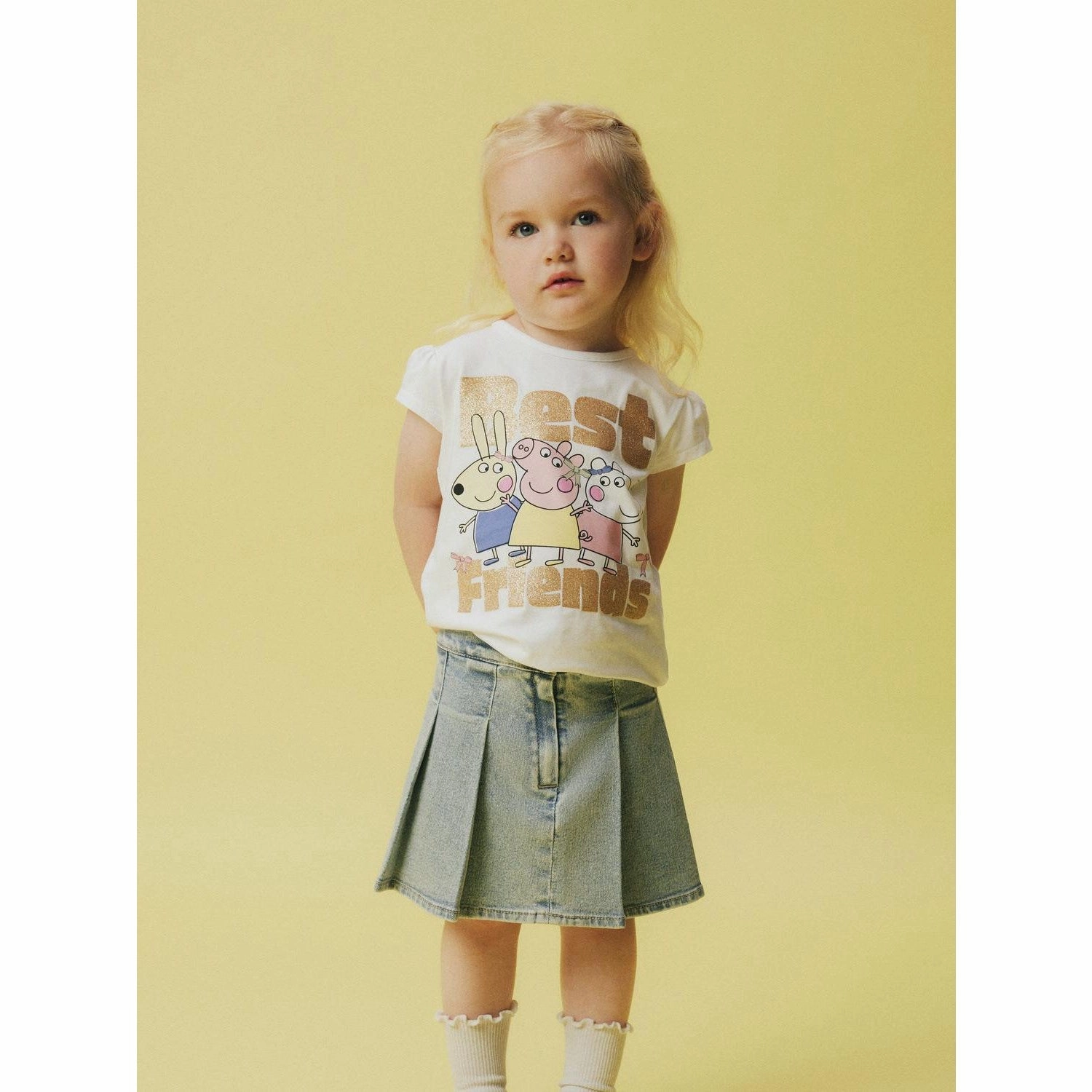 Printed Logo Stylish Day Wear Name It Bright White Amanda Peppa Pig T-Shirt