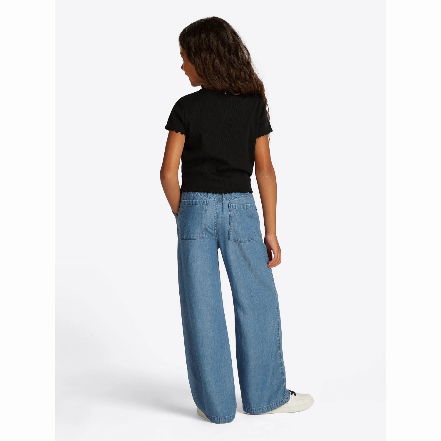 Tommy Hilfiger Black Essential Rib Top SS Chilly Weather Style Fresh Style Trend