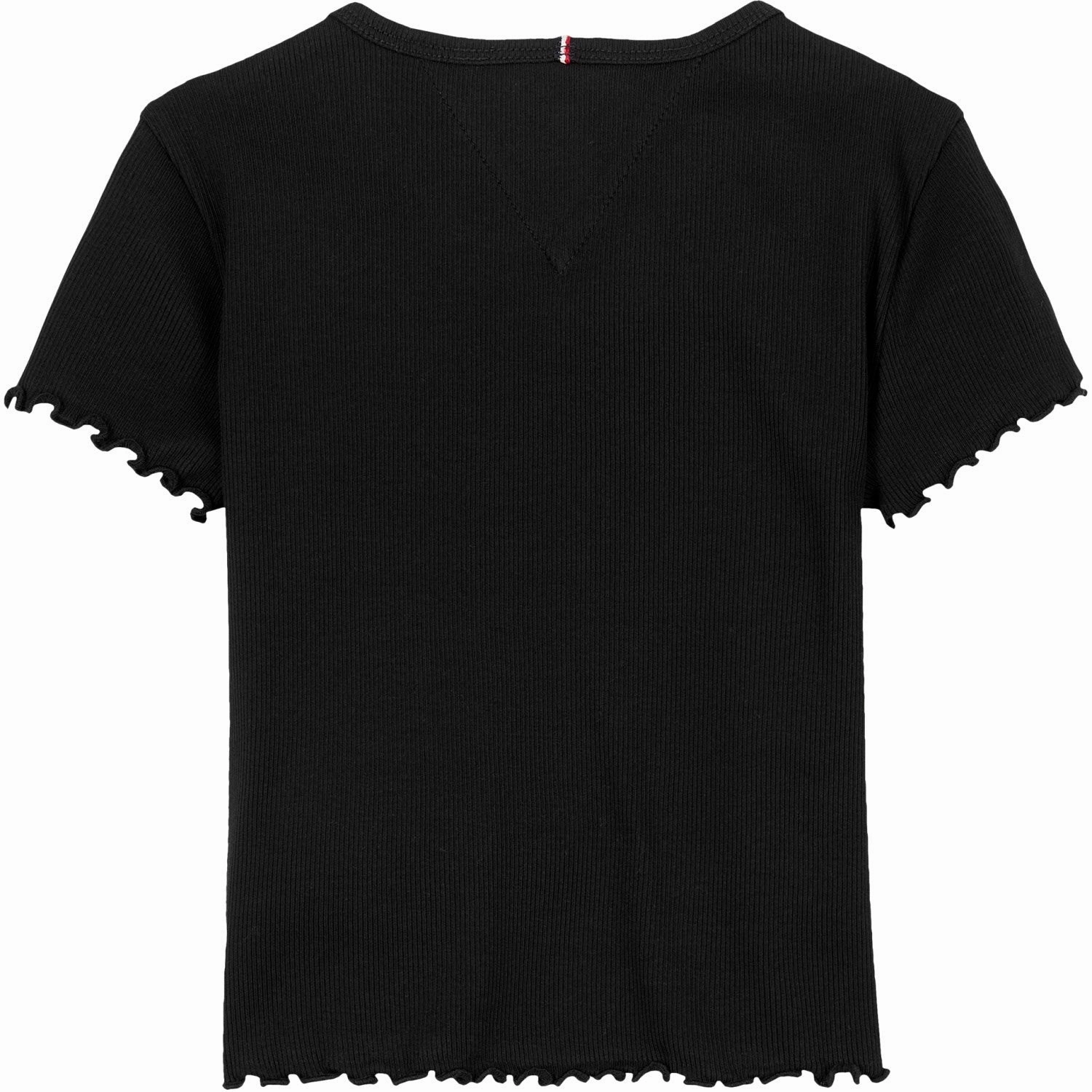 Tommy Hilfiger Black Essential Rib Top SS Breathable Mesh Panels