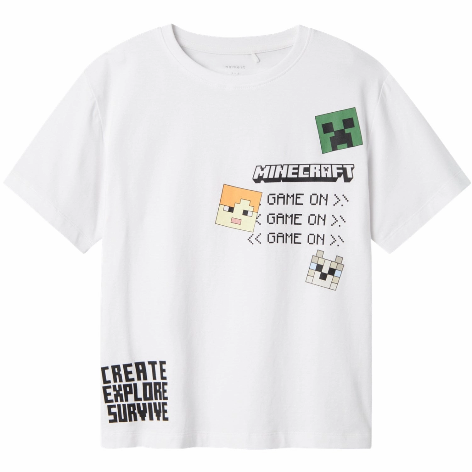 Name It Bright White Jafar Minecraft Regular T-Shirt Plus size clothing