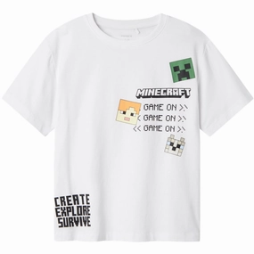 Name It Bright White Jafar Minecraft Regular T-Shirt Plus size clothing