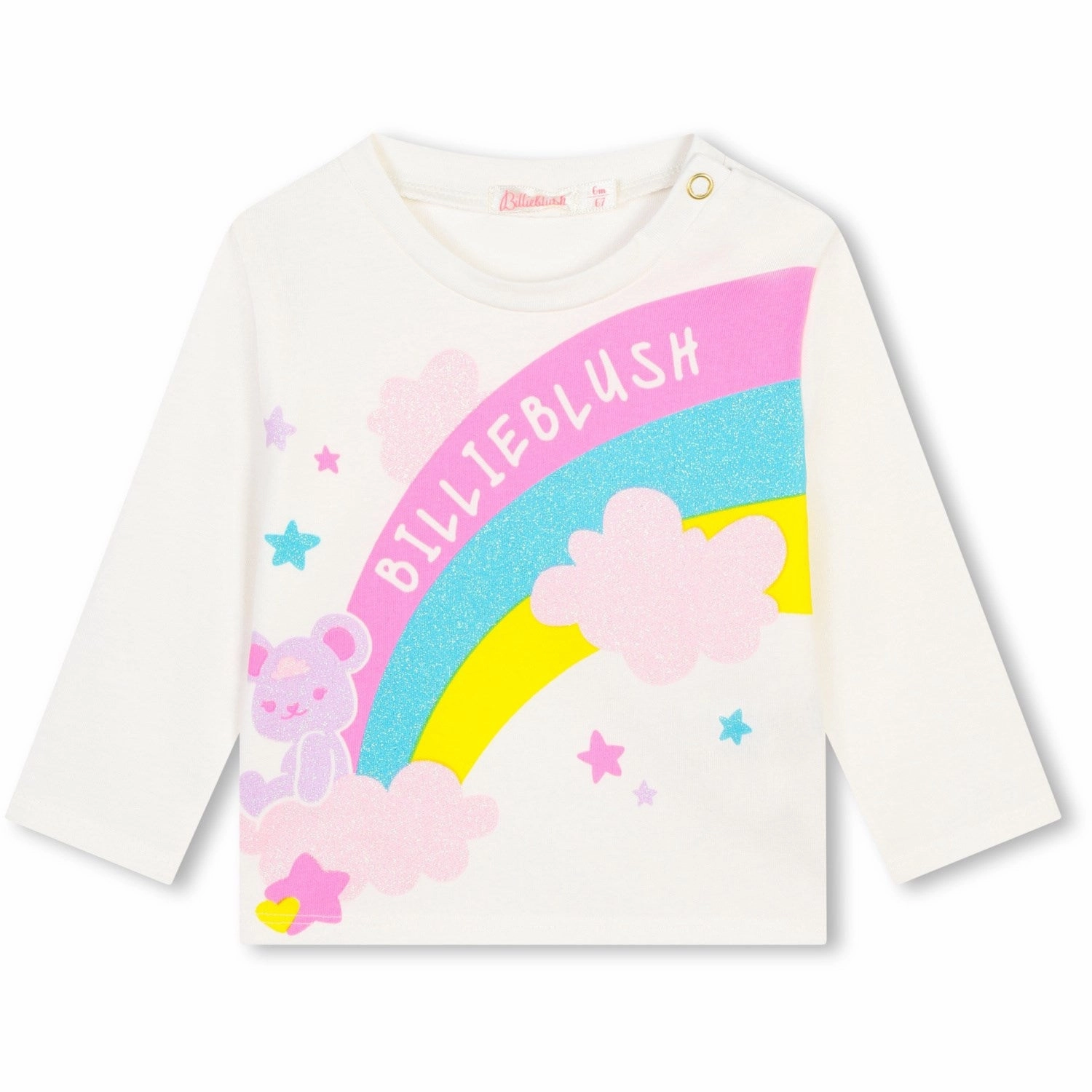 Billieblush Ivory Long Sleeve T-Shirt Reinforced Collar