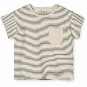 Smooth Finish Fresh Style Trend Liewood Y/D Stripes Whale Blue/Sandy Dodoma Stripe T-shirt