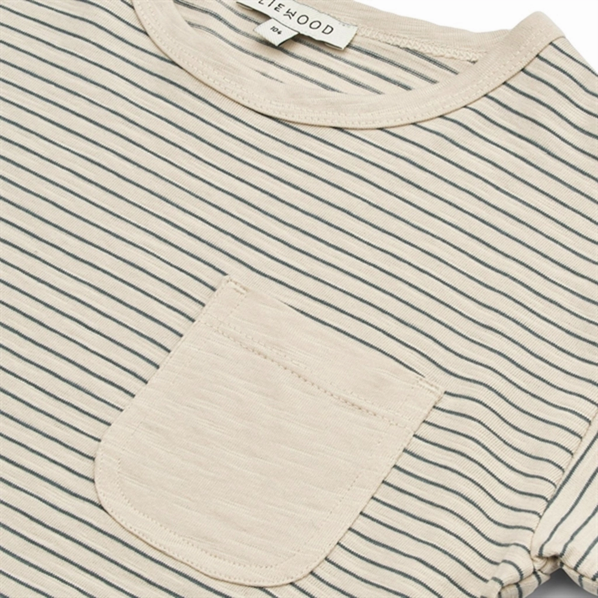 Casual Outfit Stretchable Weave Liewood Y/D Stripes Whale Blue/Sandy Dodoma Stripe T-shirt