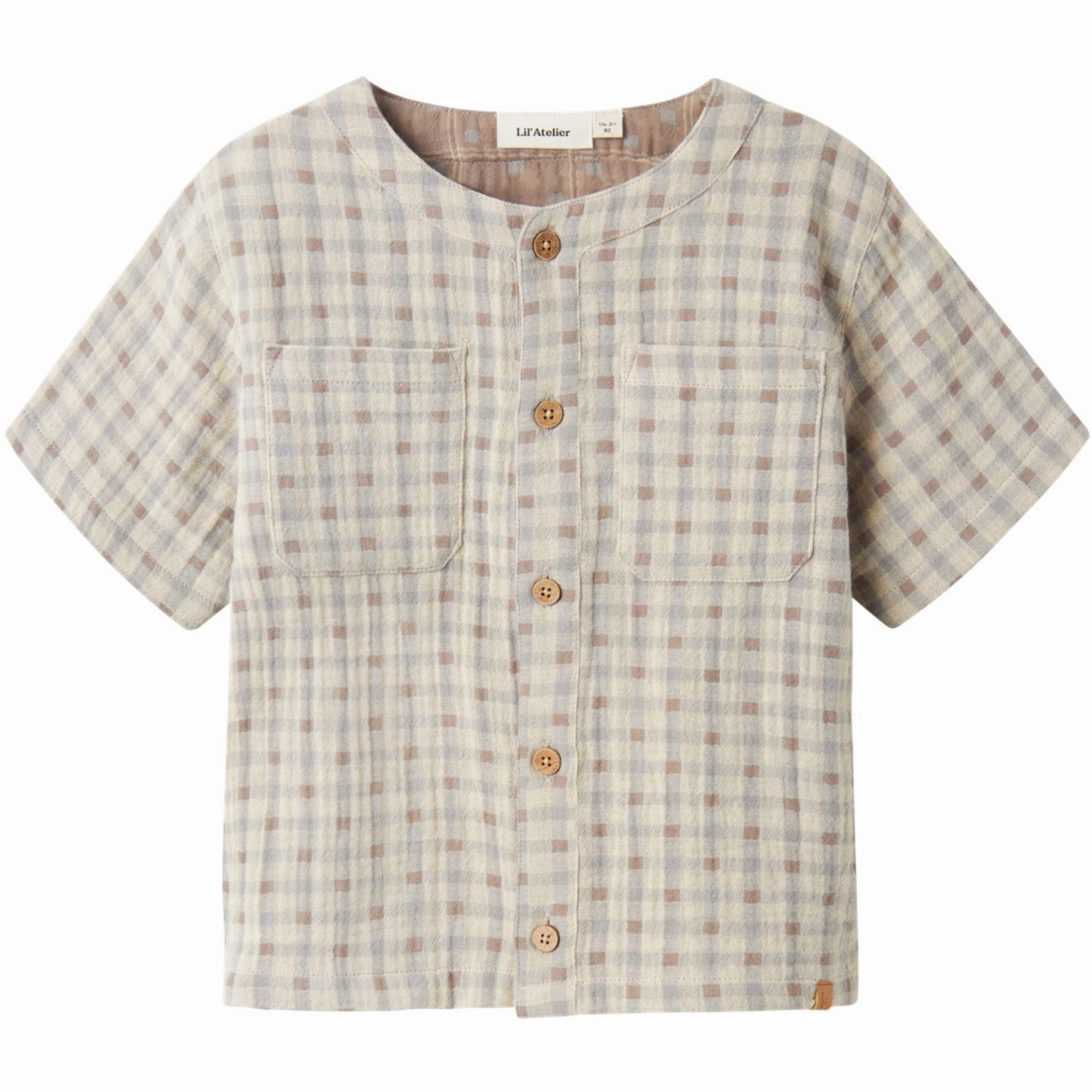 Lil'Atelier Bleached Sand Joey Shirt Solid Color Multipocket Style