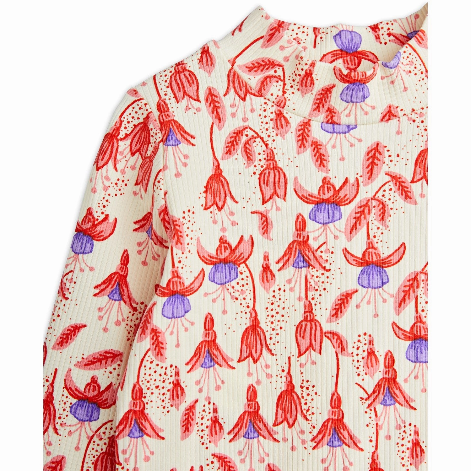 Mini Rodini Red Fuchsia Aop High Neck Blouse Personalized Touch Holiday Outfit