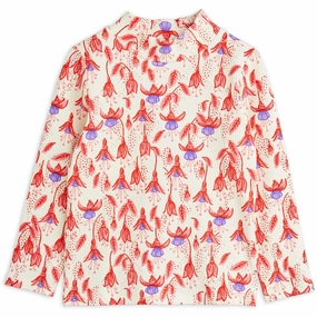 Poolside Lounge Functional Pocket Mini Rodini Red Fuchsia Aop High Neck Blouse