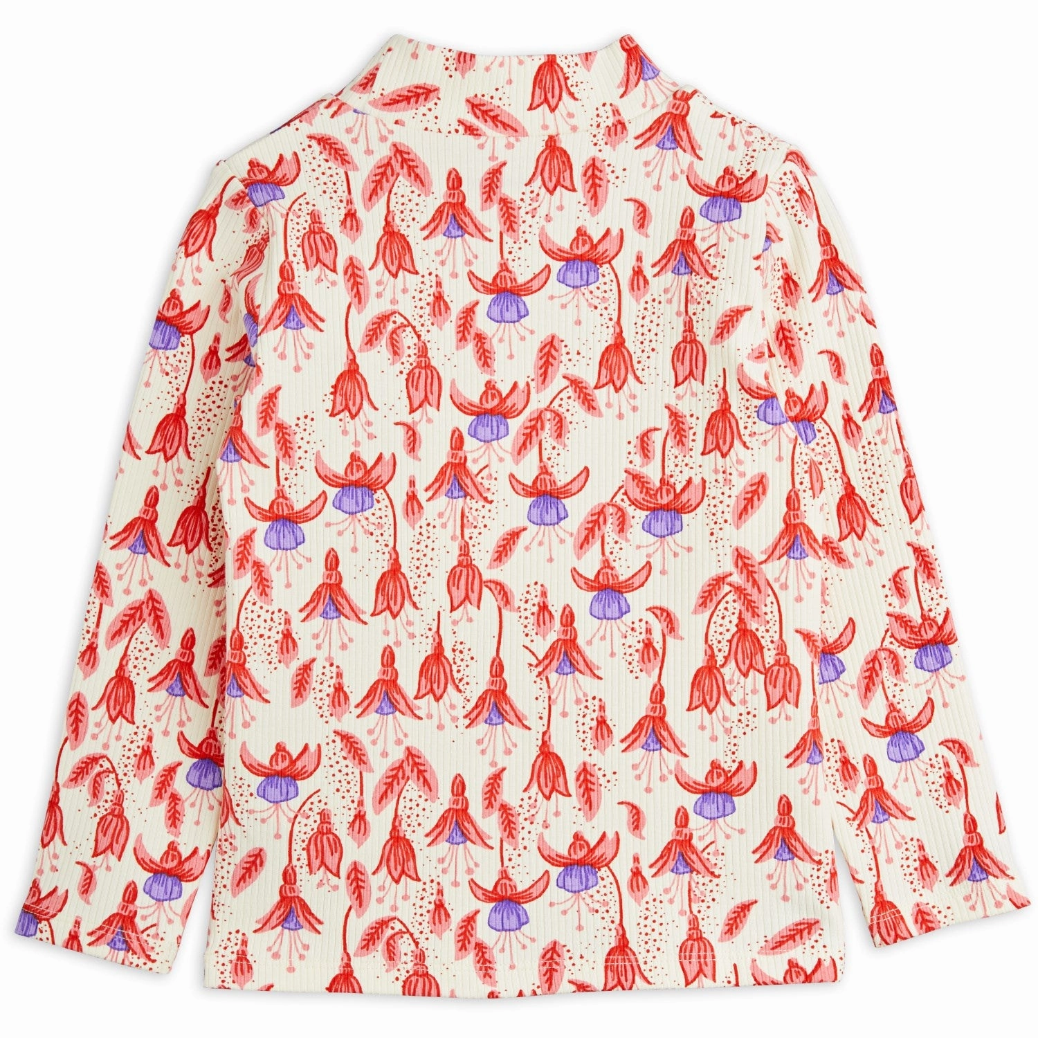 Lightweight texture Mini Rodini Red Fuchsia Aop High Neck Blouse