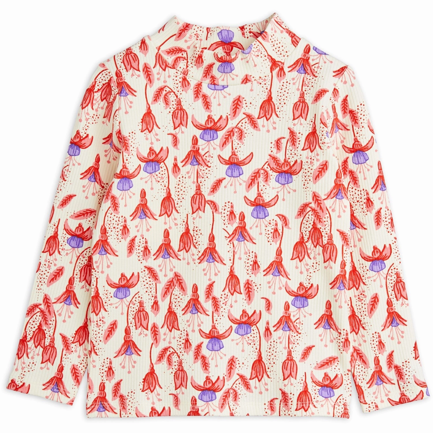 Poolside Lounge Functional Pocket Mini Rodini Red Fuchsia Aop High Neck Blouse