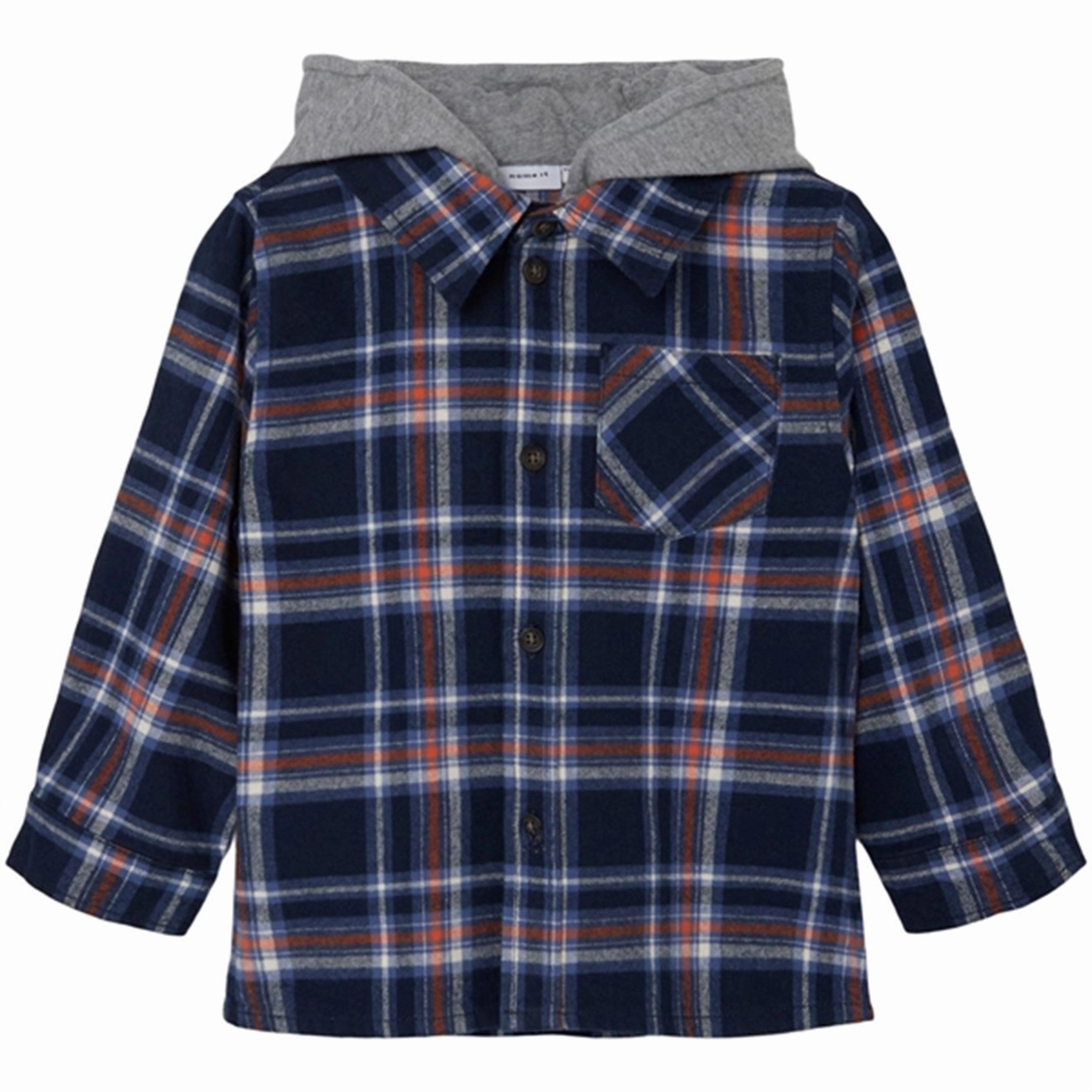 Name it Dark Sapphire Batin Shirt Blouse With Hood Anti Static Finish Moisture Wicking Material