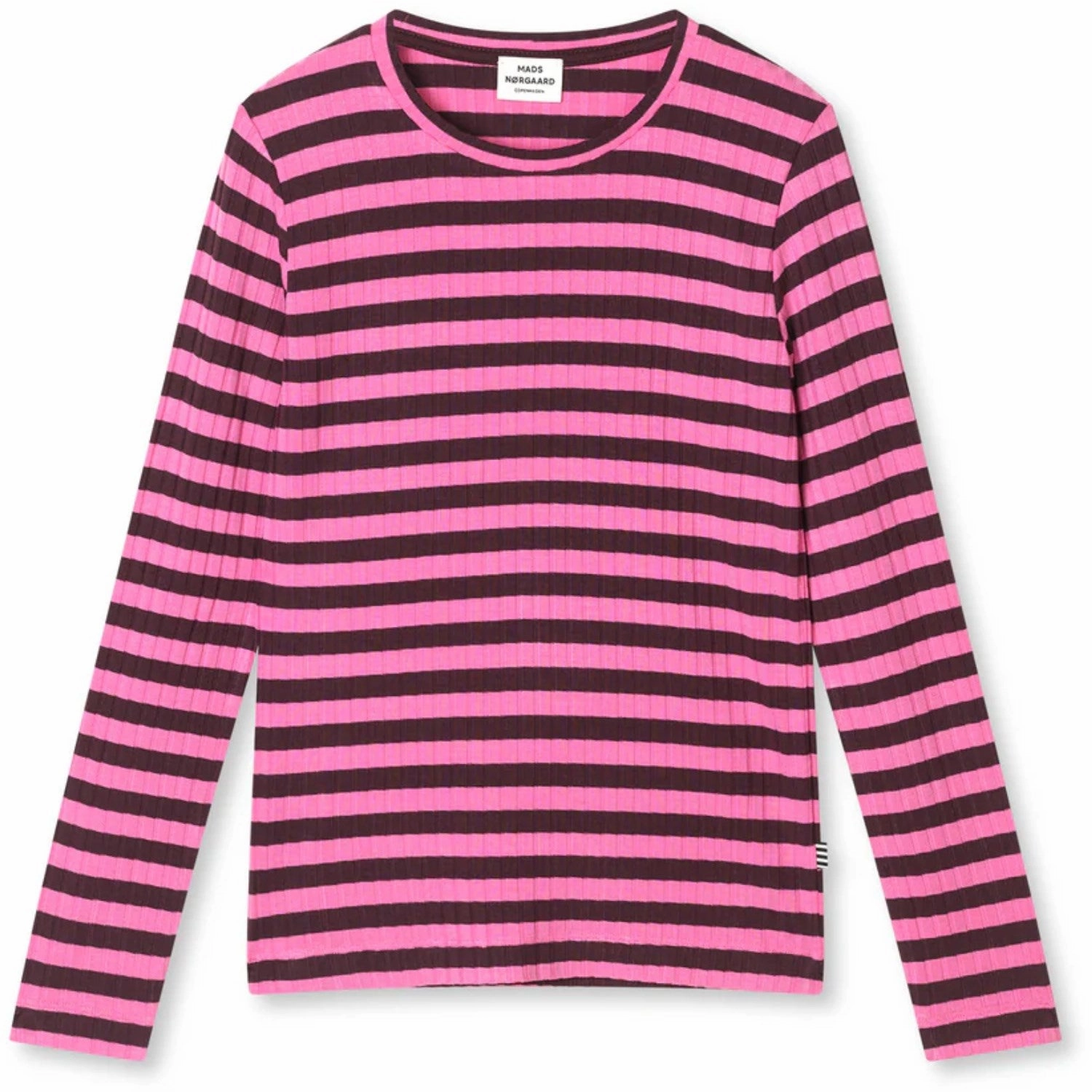 Mads N?rgaard Plum Perfect/Carmine Rose 5X5 Classic Stripe Talika Blouse Weekend Outing