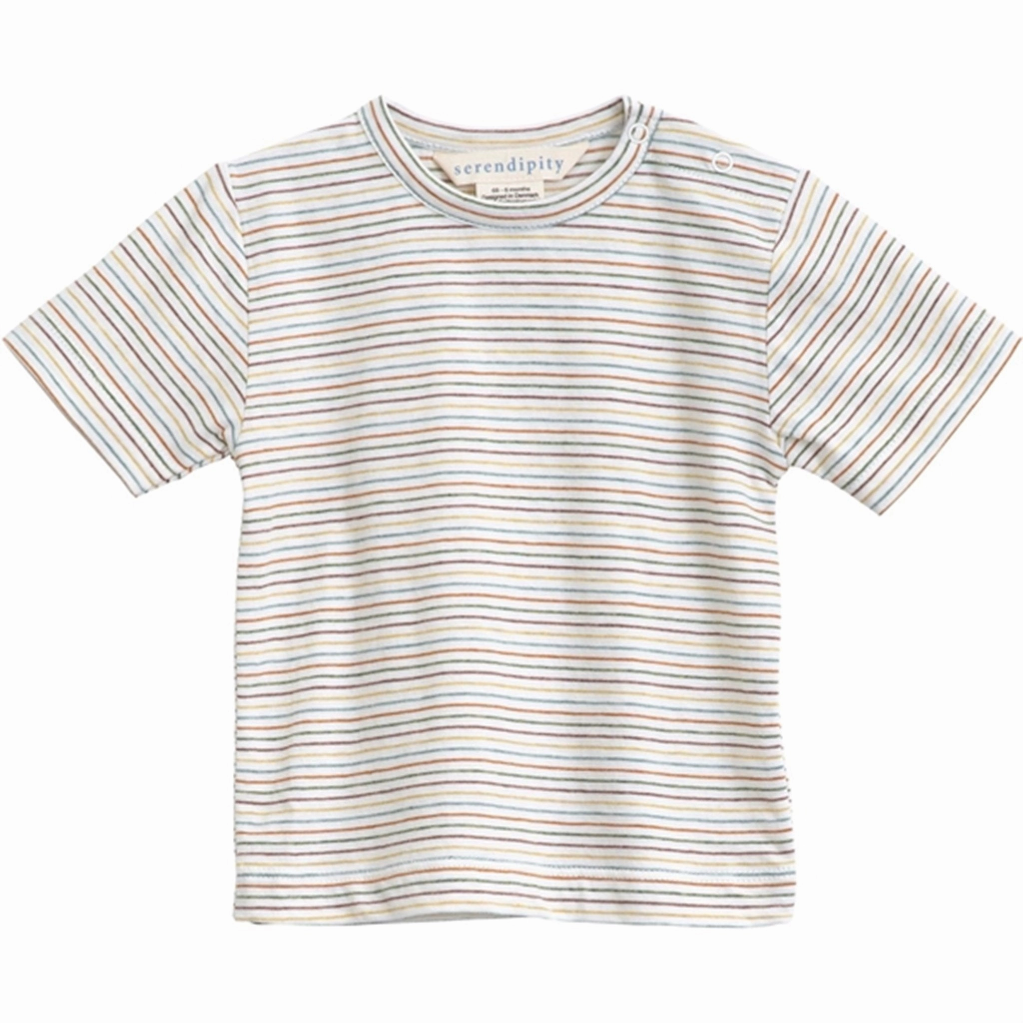 Anti-bacterial waterproof Serendipity Rainbow Stripe Baby Jersey T-shirt