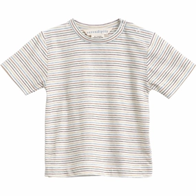 Serendipity Rainbow Stripe Baby Jersey T-shirt Practical Comfort Tubular Knit Structure