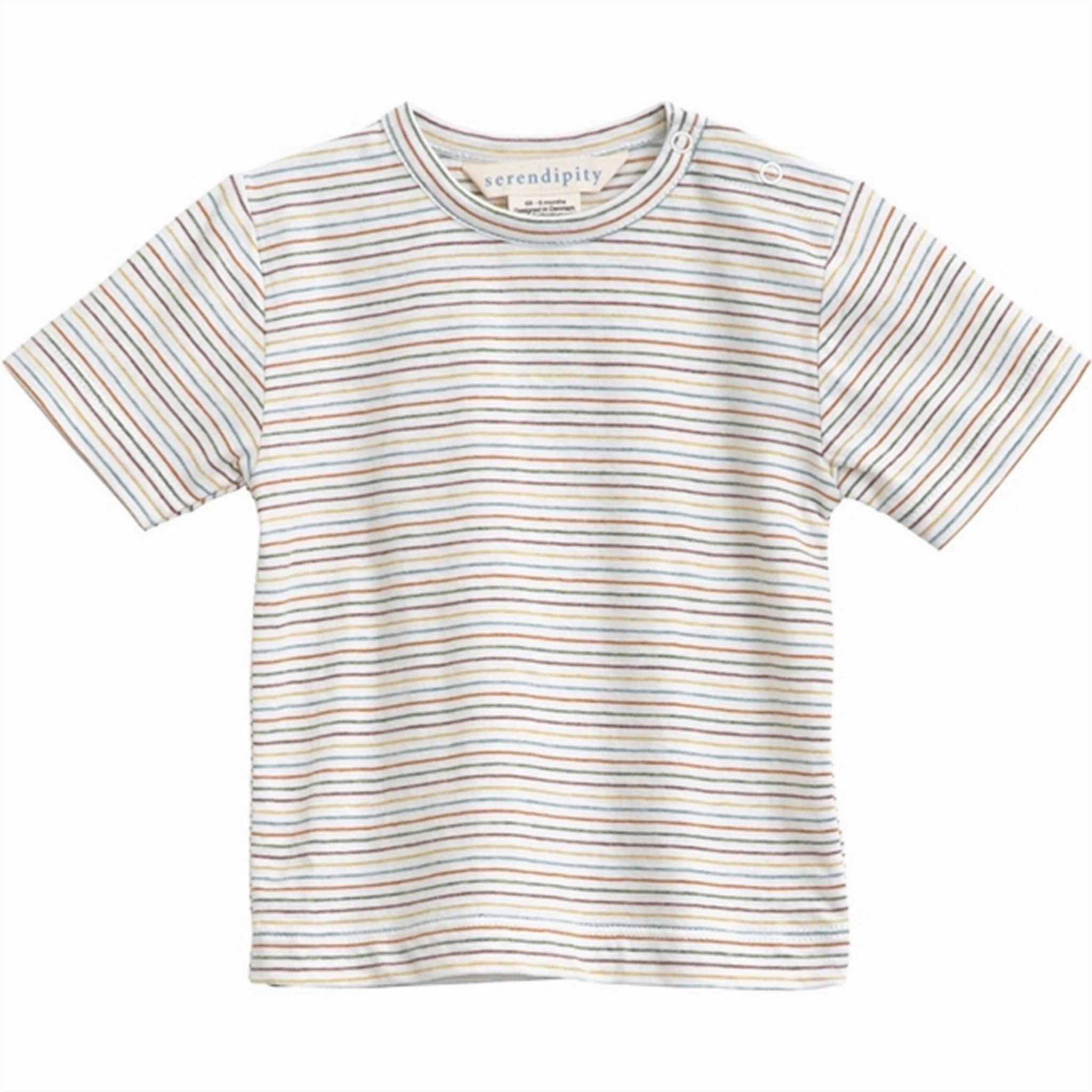 Serendipity Rainbow Stripe Baby Jersey T-shirt Practical Comfort Tubular Knit Structure