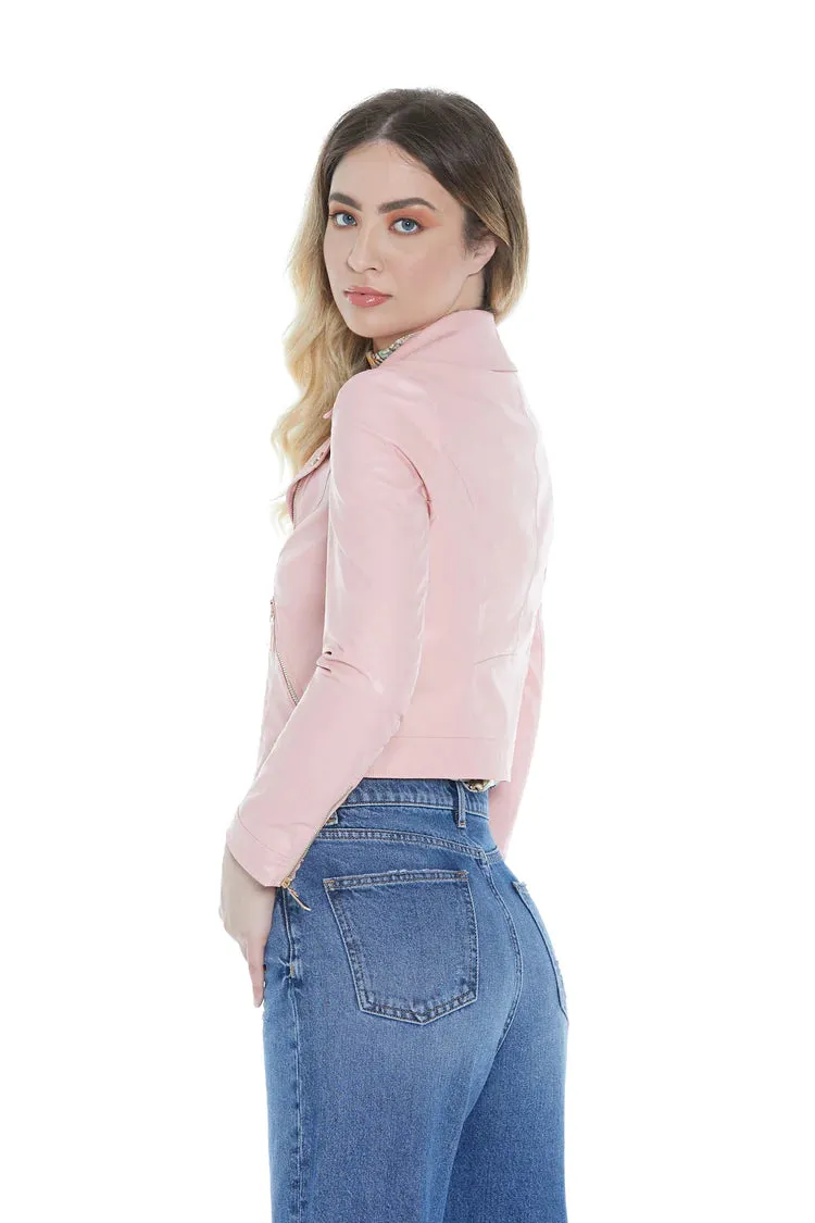 Relish giubbino Chiodo in ecopelle Minchir RDP2305011012 mellow rose Layer Ready