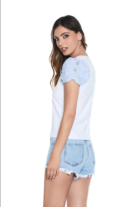 Relish T-shirt manica corta da donna Sargenz RDP2201016022 bianco Tear Resistant OekoTexCertified