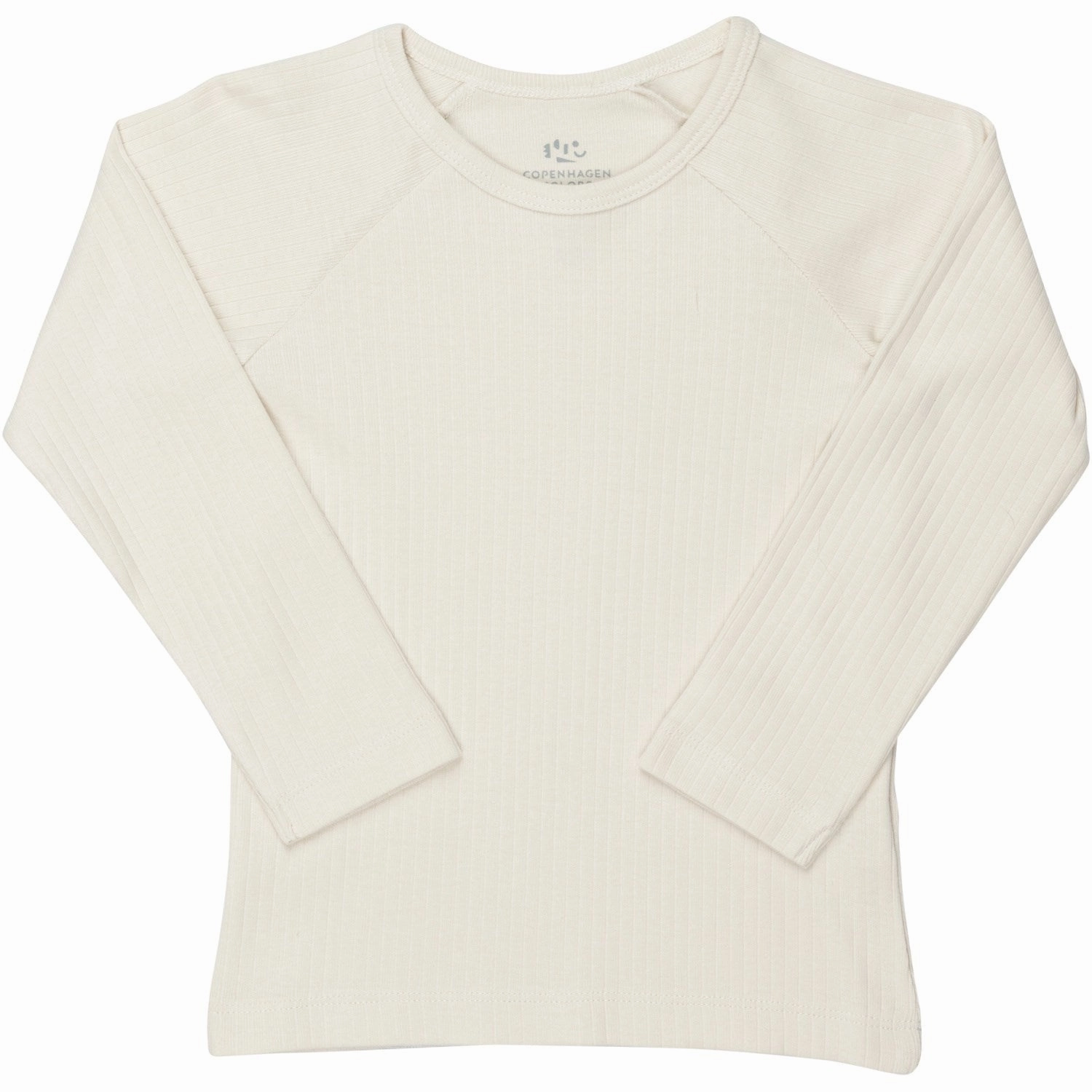 COPENHAGEN COLORS Cream Rib Jersey Classic Longsleeve Blouse Errand Ready