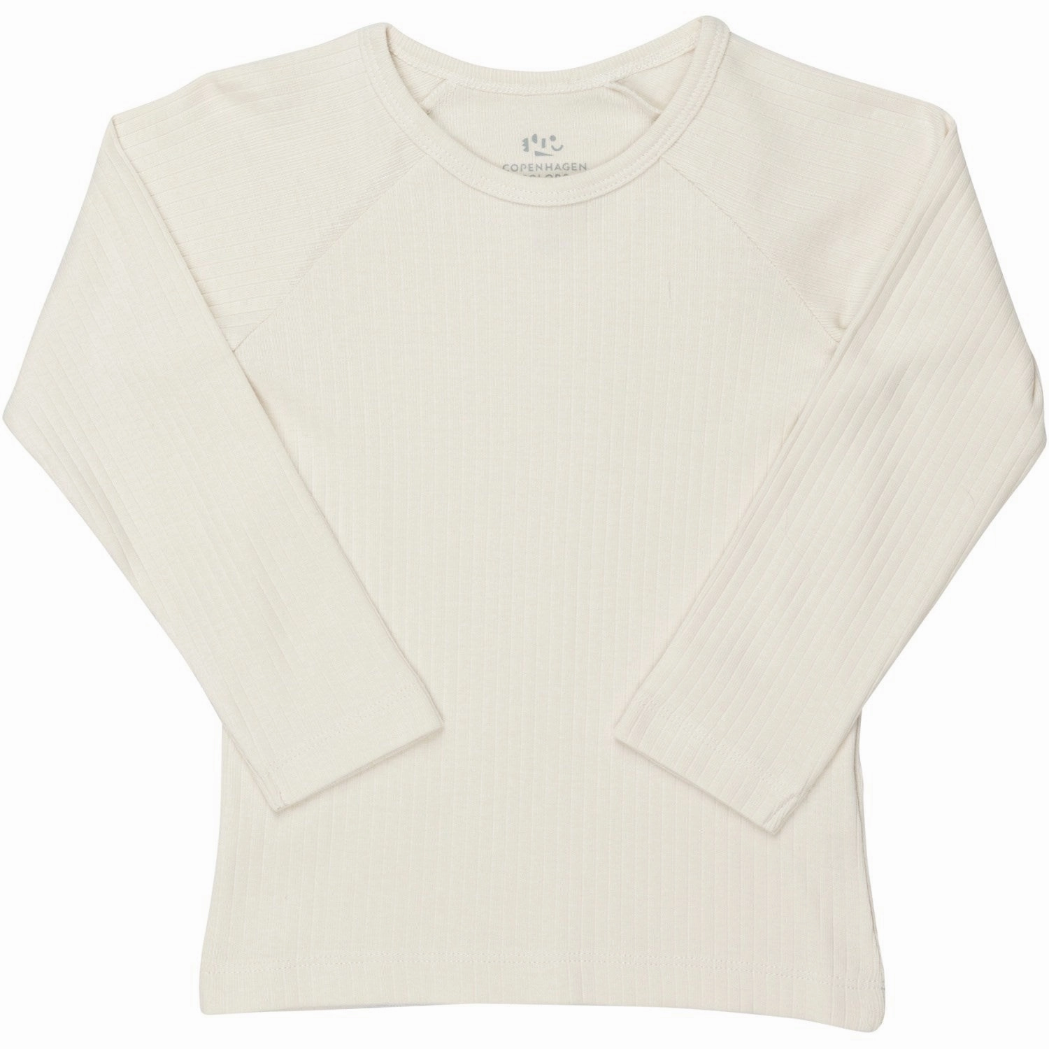 Pure Cotton COPENHAGEN COLORS Cream Rib Jersey Classic Longsleeve Blouse