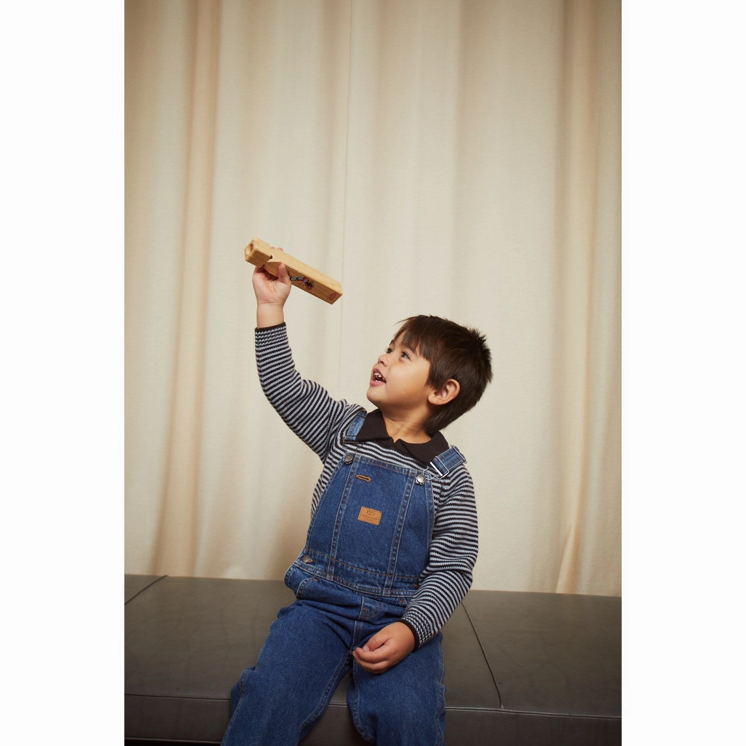 Tear Resistant Reinforcement Stylish Design COPENHAGEN COLORS Dk Brown/Dusty Blue Stripe Merino Striped Blouse W. Collar