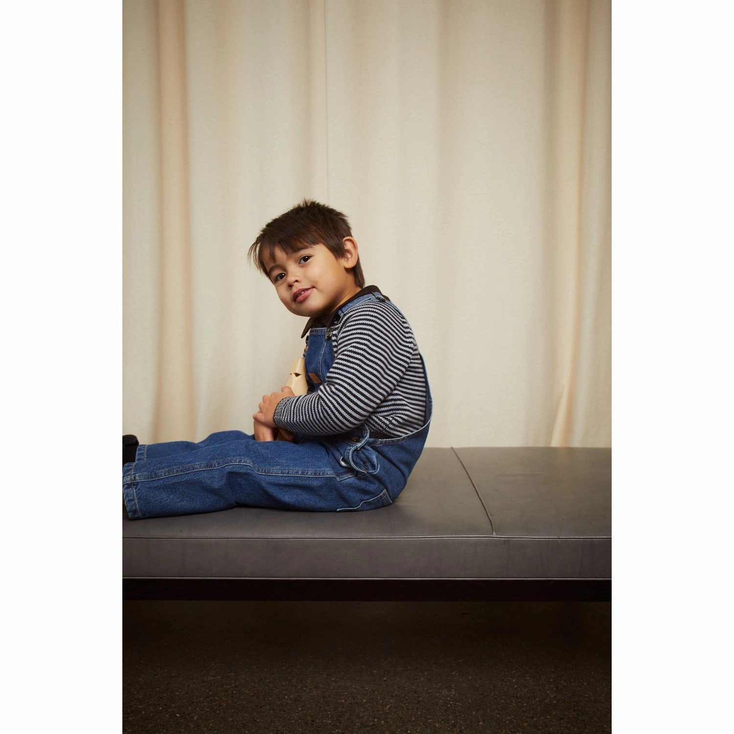 Year-Round Favorite Durable Thread Construction COPENHAGEN COLORS Dk Brown/Dusty Blue Stripe Merino Striped Blouse W. Collar