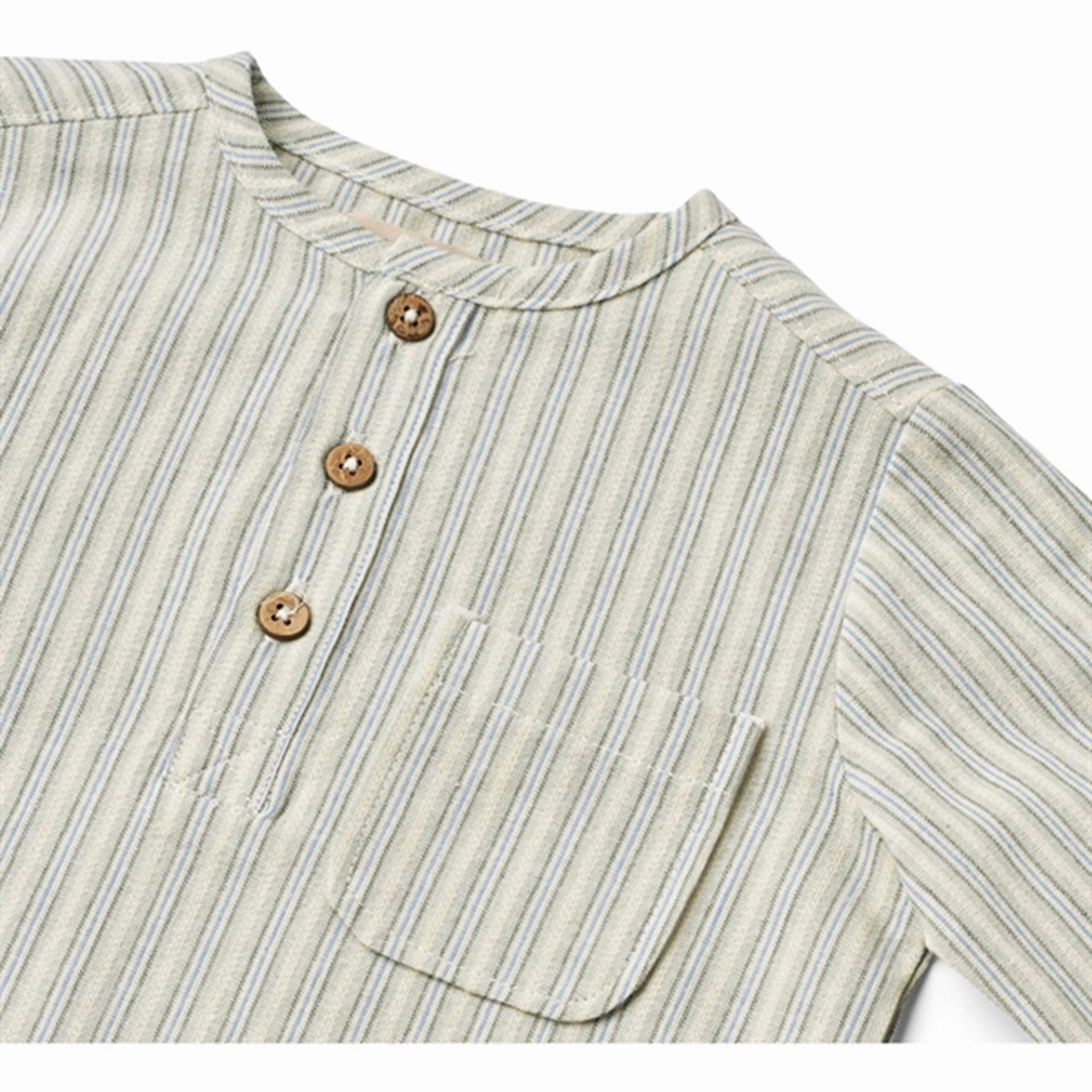 Durable Construction Wheat Aquablue Stripe Shirt Bj?rk