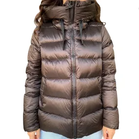 Bomboogie piumino corto da donna con cappuccio Roma GW6012TDLC3 14 marrone Neutral Style