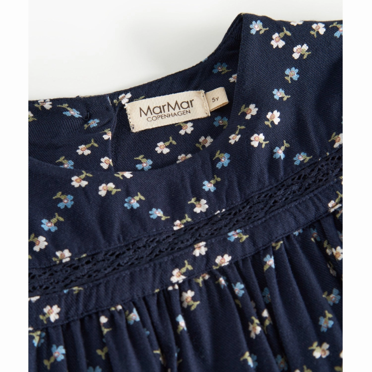 MarMar Viscose Twill French Flower Tuka LS Blouse Multi Layer Stitching