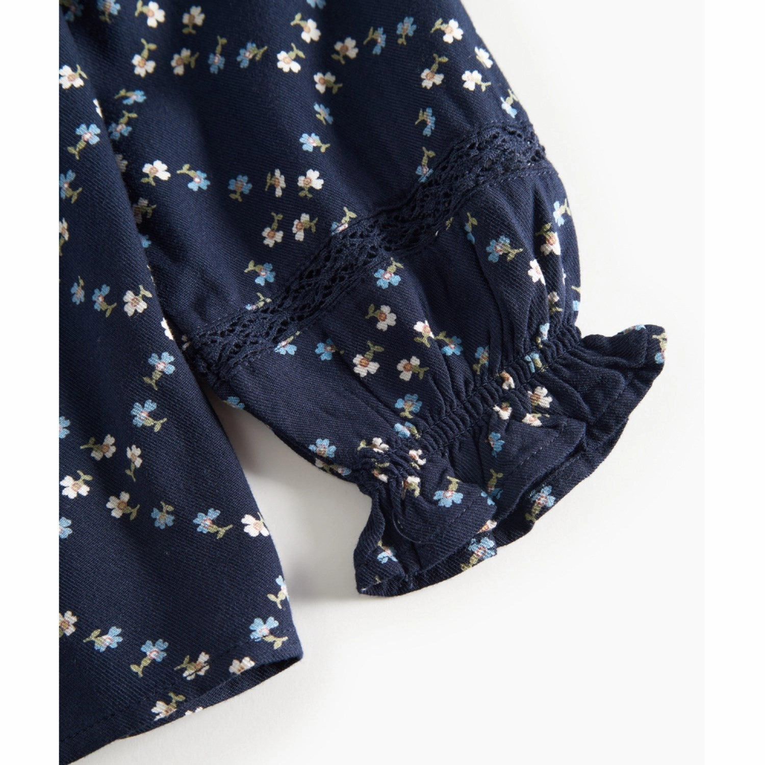 MarMar Viscose Twill French Flower Tuka LS Blouse Boho chic Soft Stretch Collar