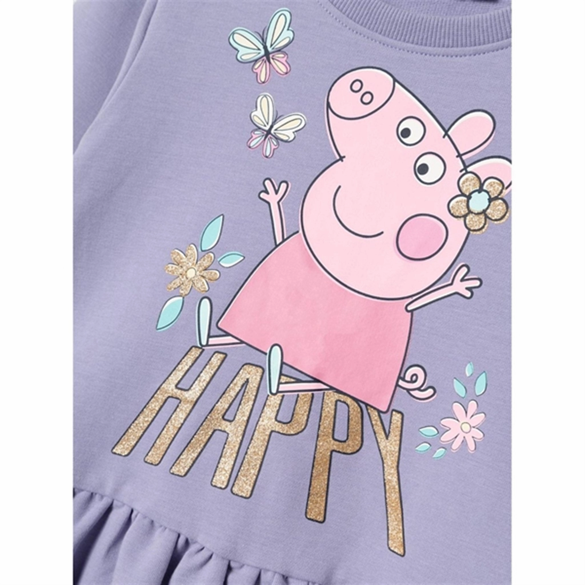 Name it Heirloom Lilac Fydiri Peppa Pig Sweat Dress Bare Glow Soft Stretch