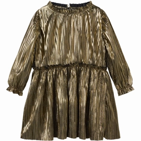 Name It Gold Colour Ritallica Dress Balanced Lines Sophisticated Fit