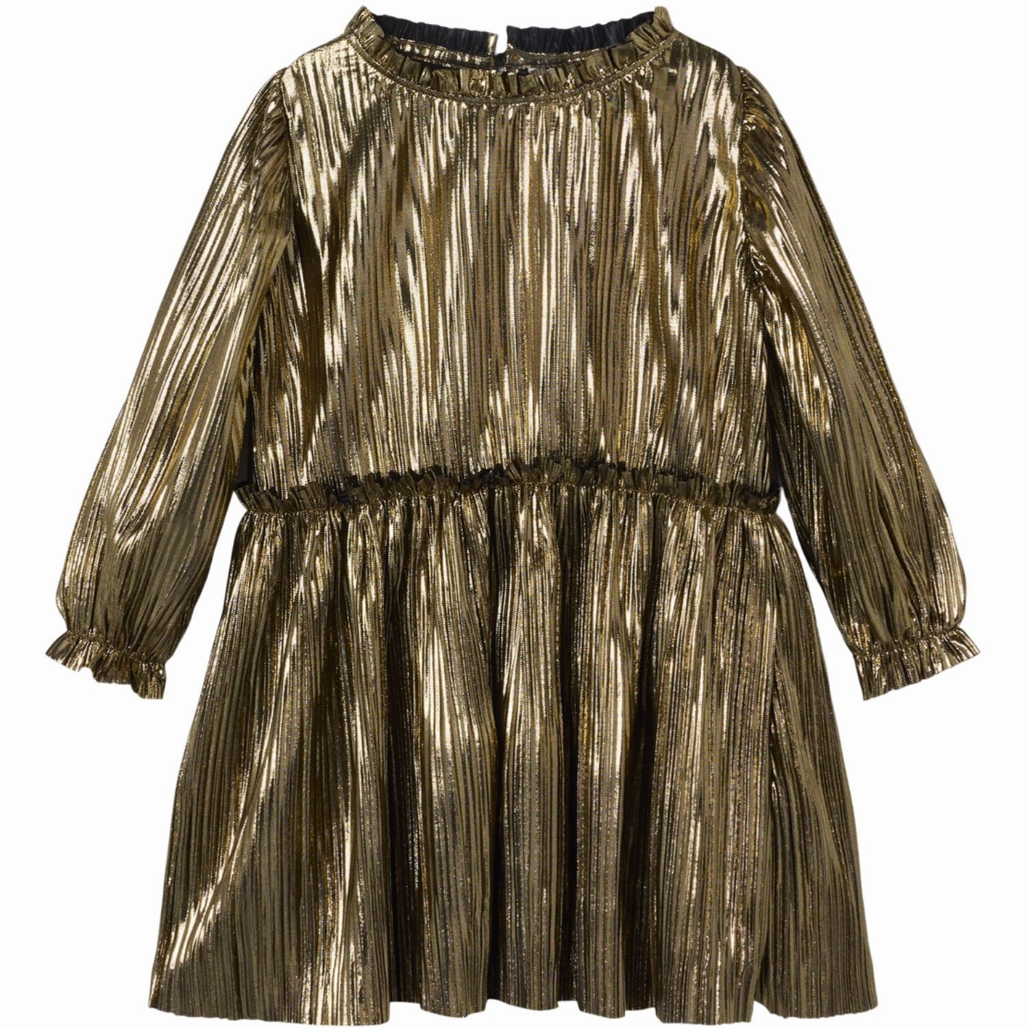 Name It Gold Colour Ritallica Dress Balanced Lines Sophisticated Fit