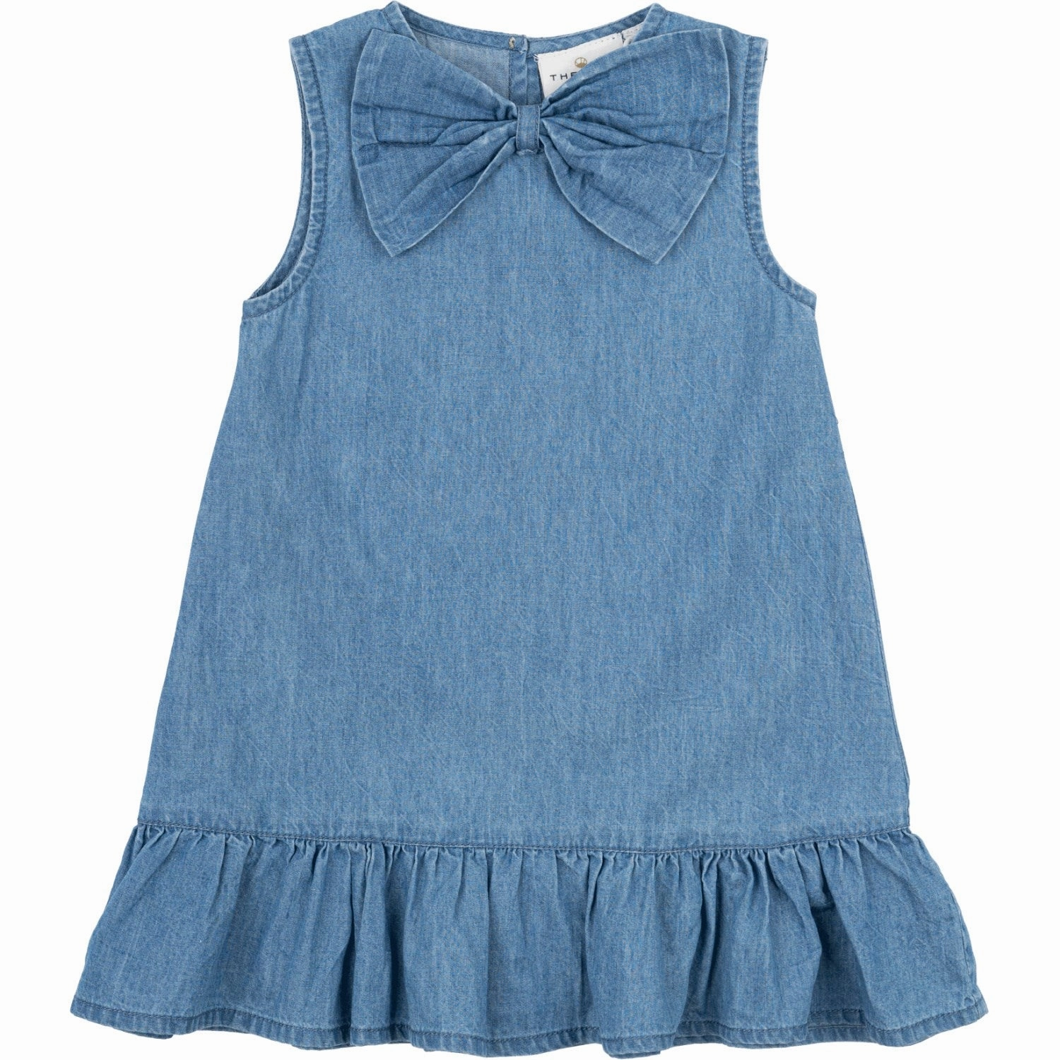 Wrap-Style Fitted Shape THE NEW Siblings Light Blue Denim Nala Dress