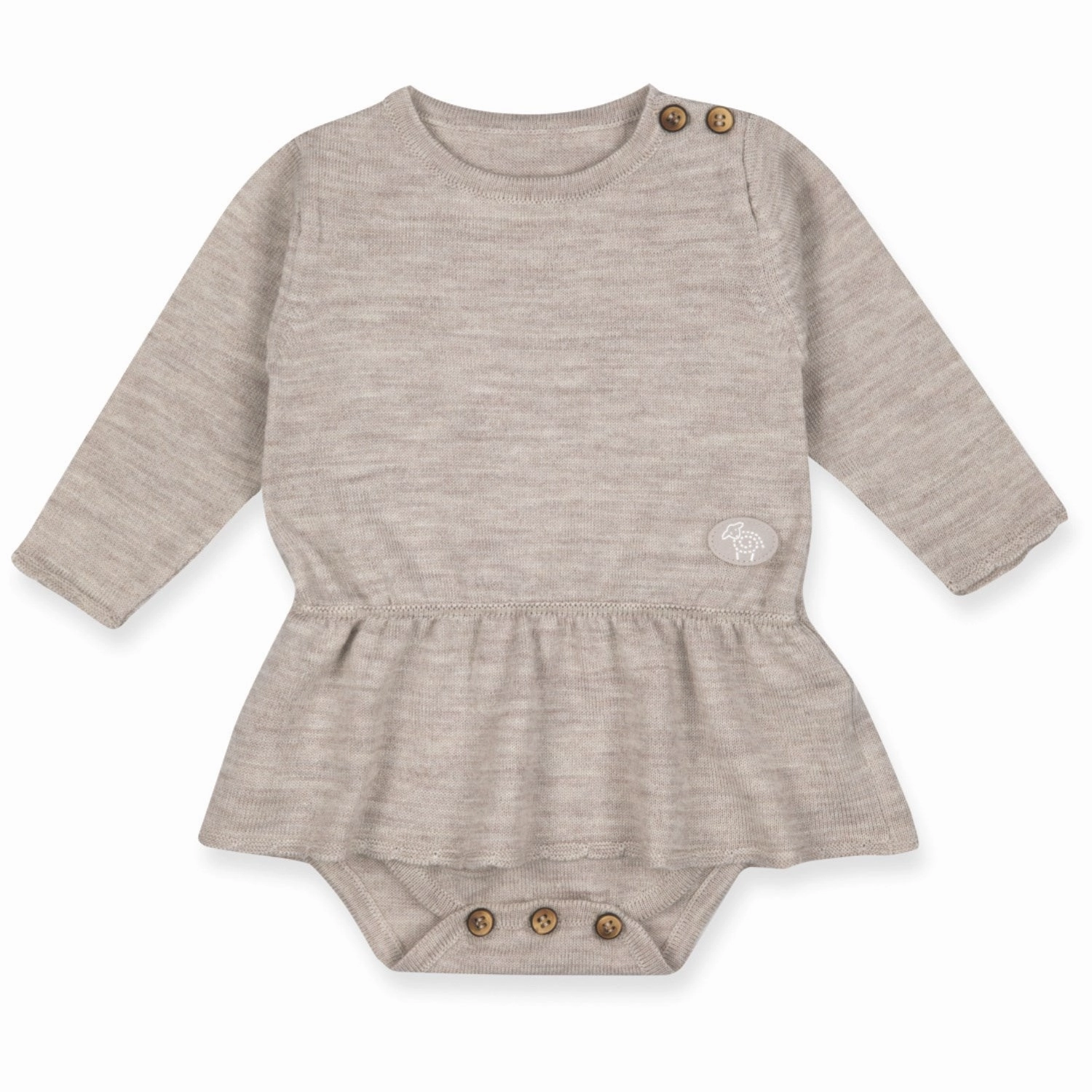 Earthy Hue Non-Iron Lillelam Light Beige Romper Dress Baby Nature