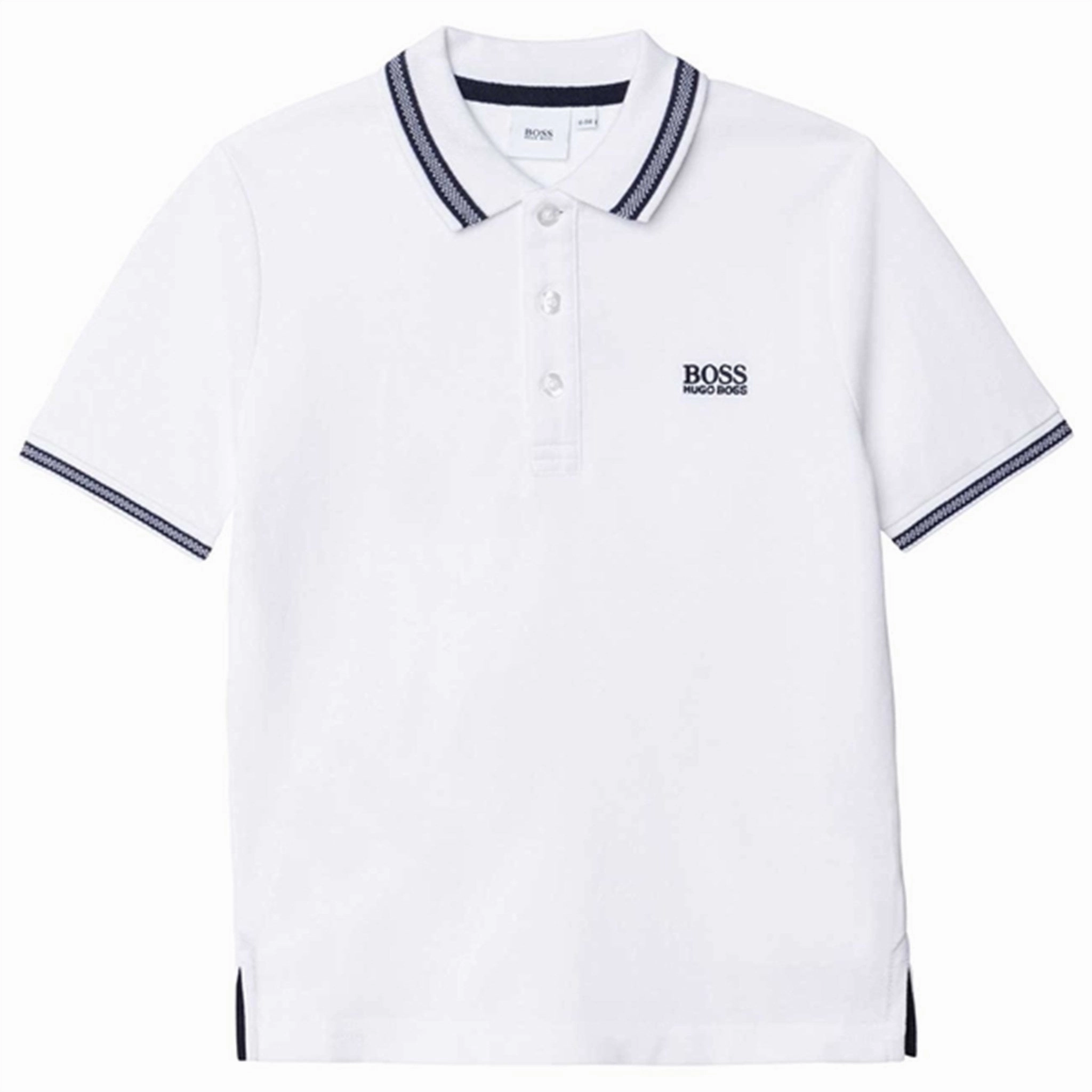 Hugo Boss Boy Short Sleeve Polo White Layering Essential MoistureWicking Fabric