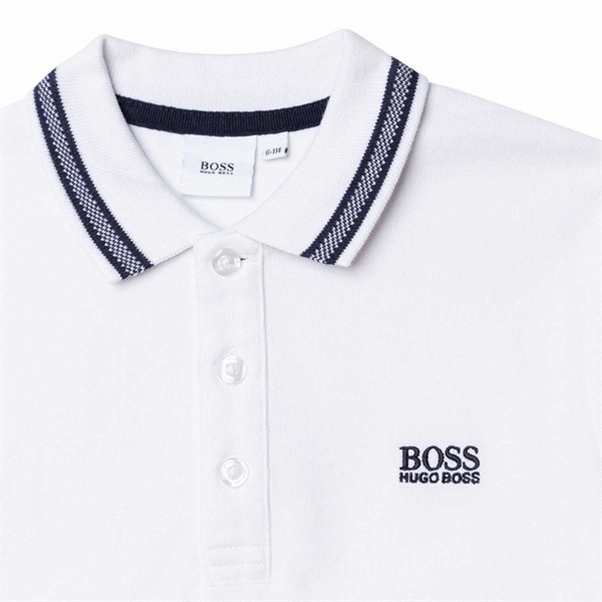 Hugo Boss Boy Short Sleeve Polo White Stylish Neckline