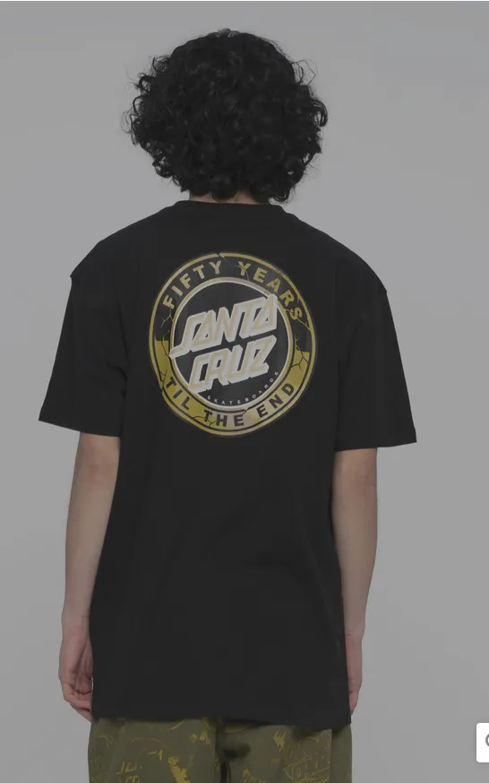 Smart Casual Look Perfect for Travel Santa Cruz maglietta manica corta da uomo 50TH Tte Dot SCA-TEE-8761 nero