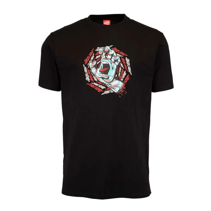 Santa Cruz maglietta manica corta da uomo Spiral Strip Hand nero Minimalist fashion Running Gear