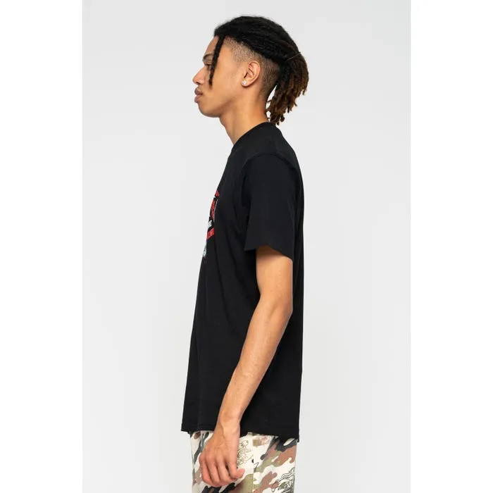 Santa Cruz maglietta manica corta da uomo Spiral Strip Hand nero Everyday Top Essential Layer