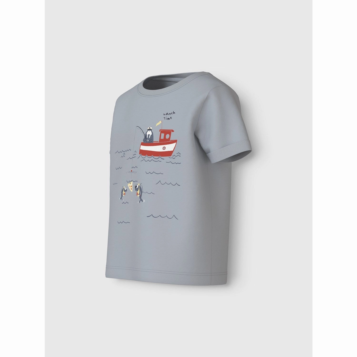 Name It Pearl Blue Lunch Time Vux T-Shirt Wrinkle-Free Cool and Chic