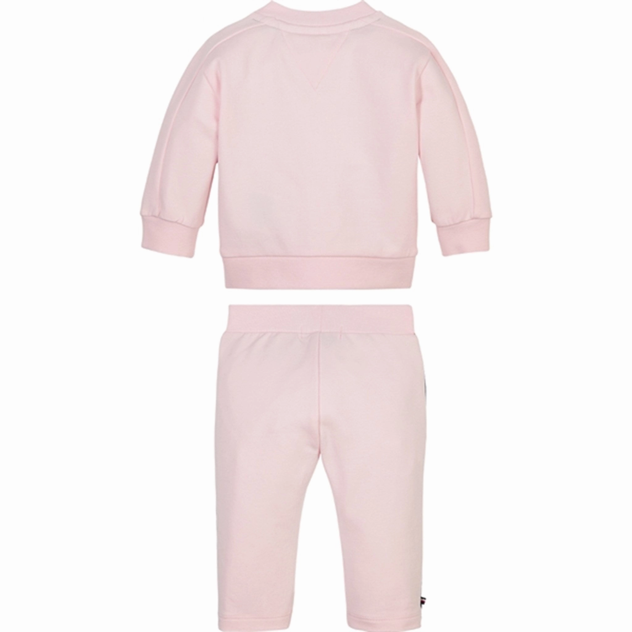 Reinforced Knee Articulation Tommy Hilfiger Baby Tape Crewneck Set Faint Pink