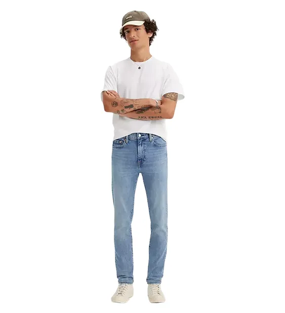 Levis pantalone jeans da uomo 510 Skinny 05510-1339 blu chiaro Non Binding Waist Dynamic Flex Panels