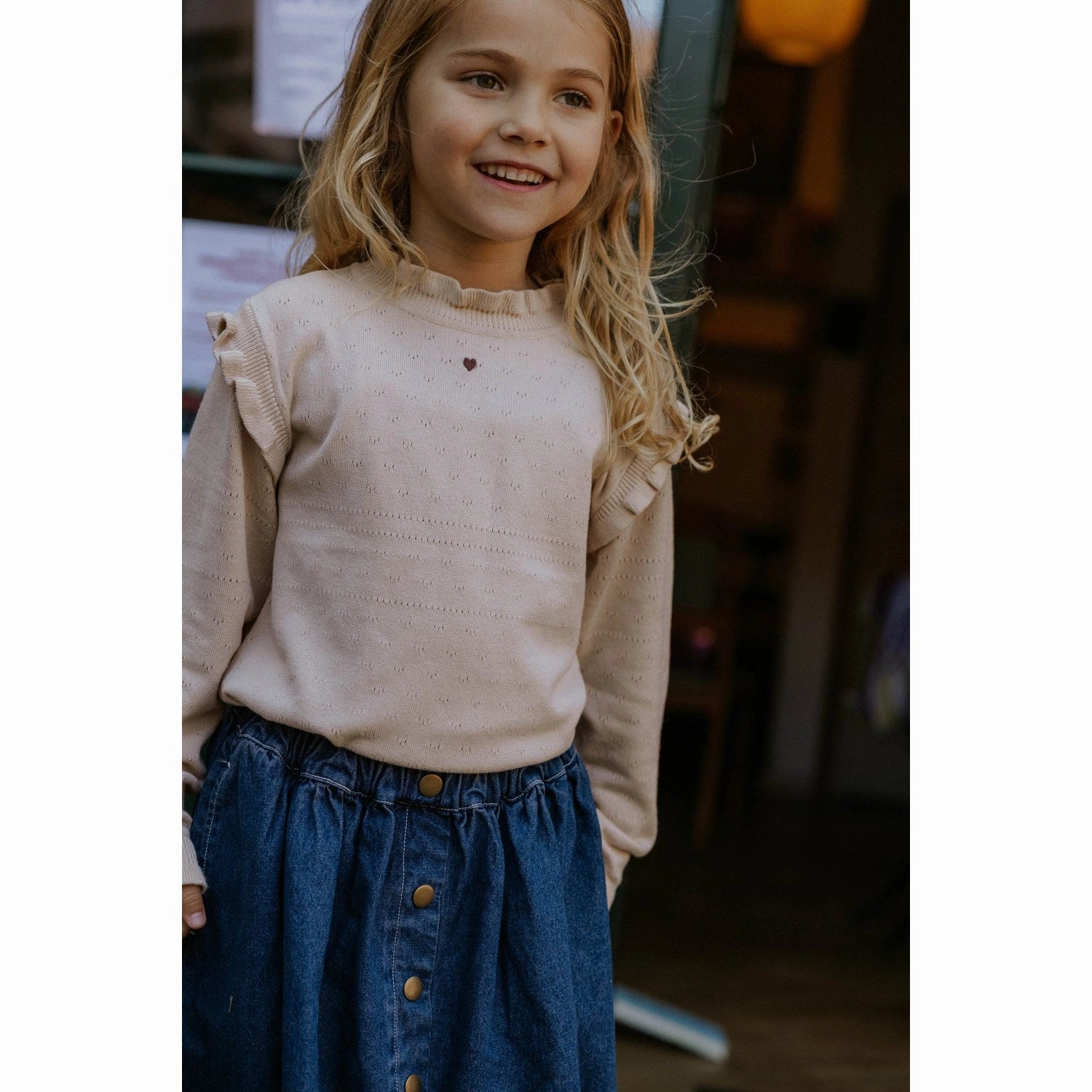 Fliink Sandshell Fame Ls Blouse High Neck