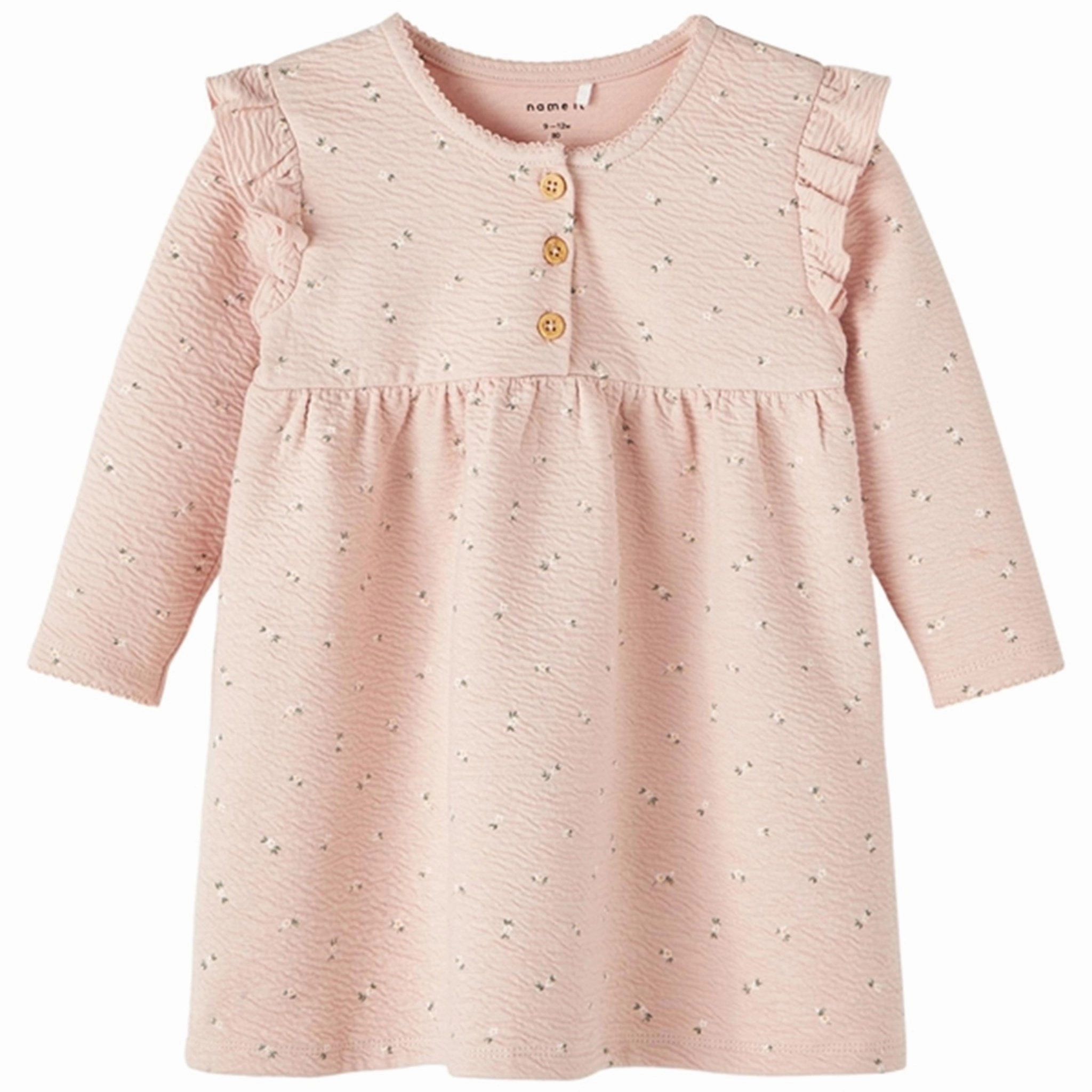 Bishop-Sleeve Clean Drape Name it Rose Smoke Babina Dress