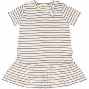 Polished look dress Fit Base Petit Piao Dusty Lavender/Offwhite Dress S/S Modal Striped