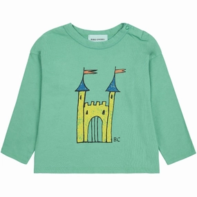 Multi Layer Stitching Bobo Choses Green Faraway Castle Shirt